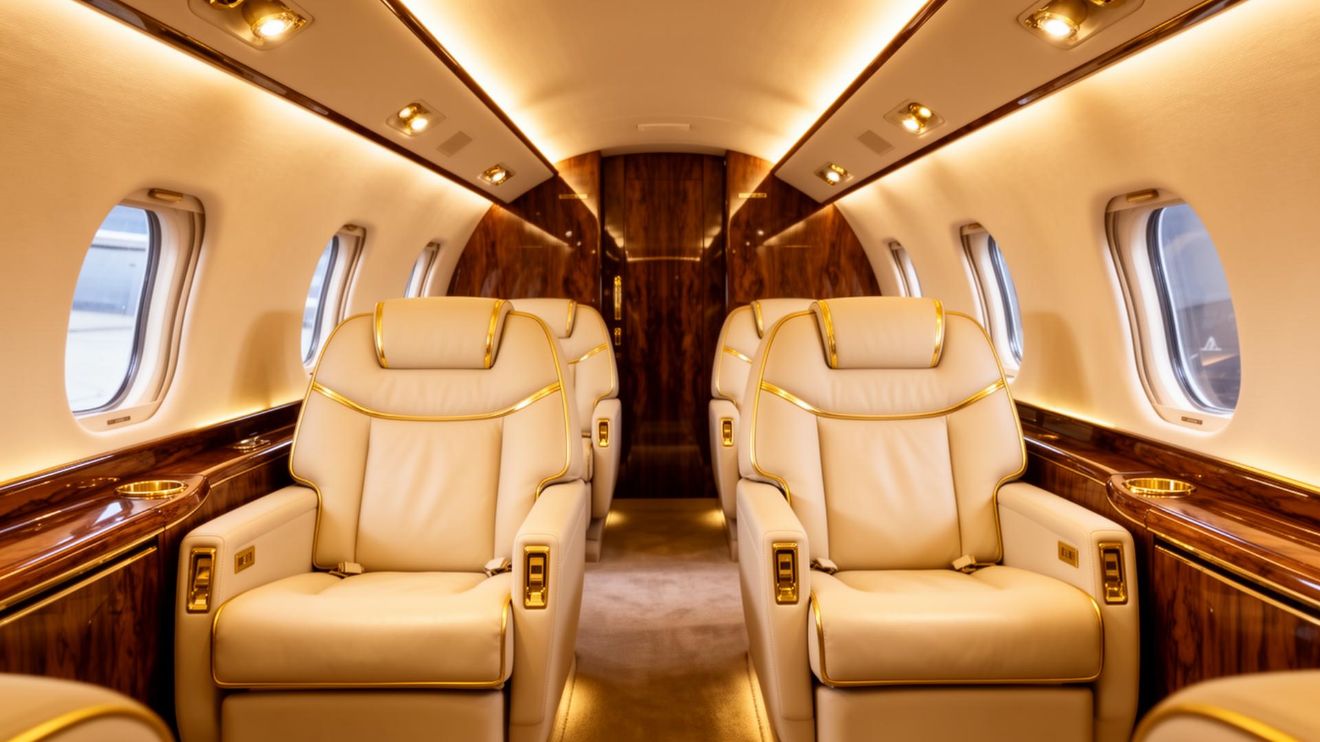 Private jet luxury cabin
